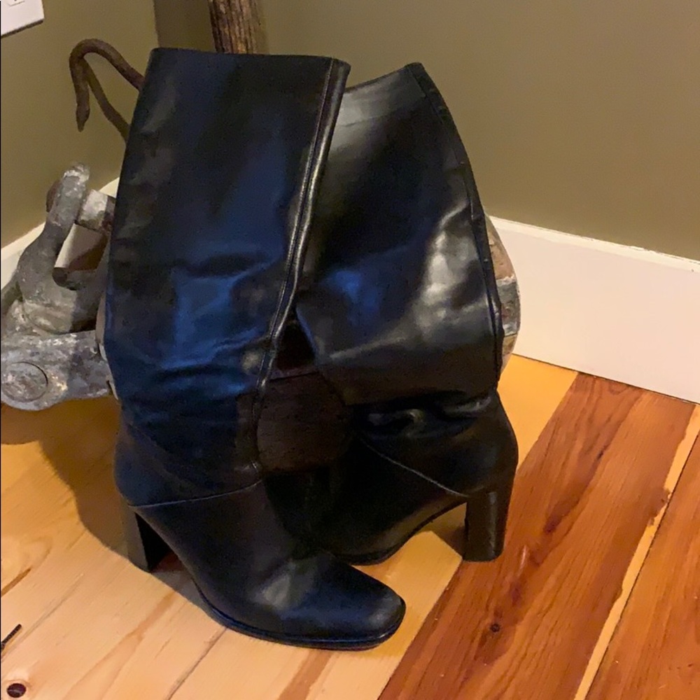 Jcrew tall leather black boots